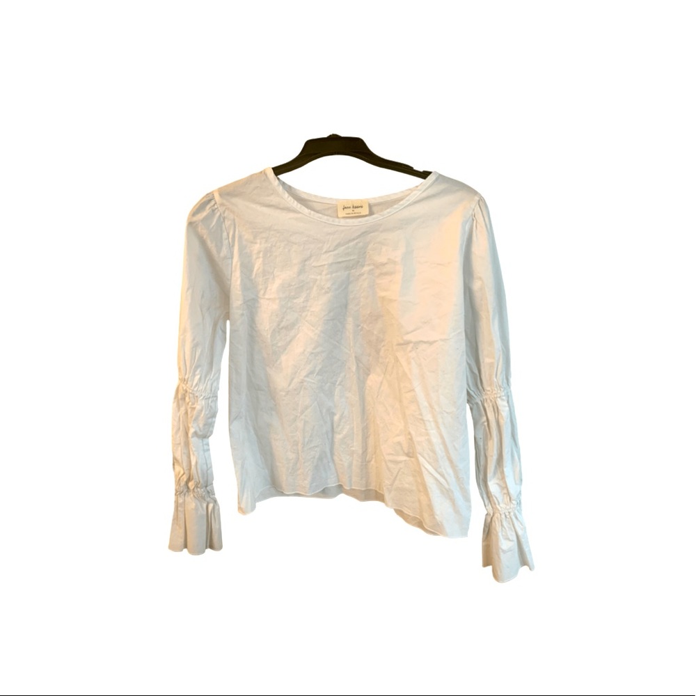 Free Kisses White Cotton Long-sleeve Top